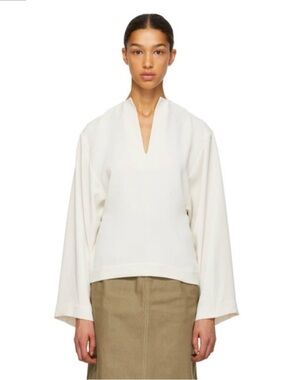 Toteme White Gervasi Blouse Off-white Size Small #200
